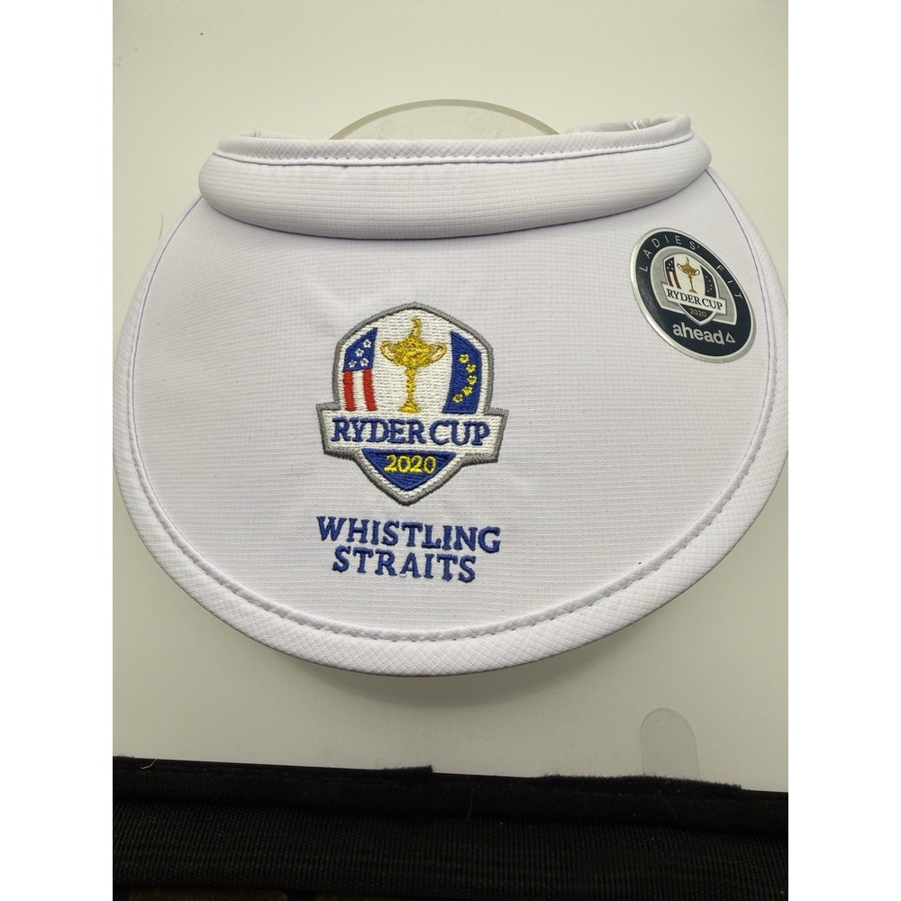 Ahead Ryder Cup Whistling Straits Visor Women OS White New Bungee Golf Hat